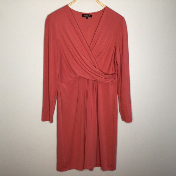 Lafayette 148 New York Faux Wrap Dress Sz L - Picture 3 of 8